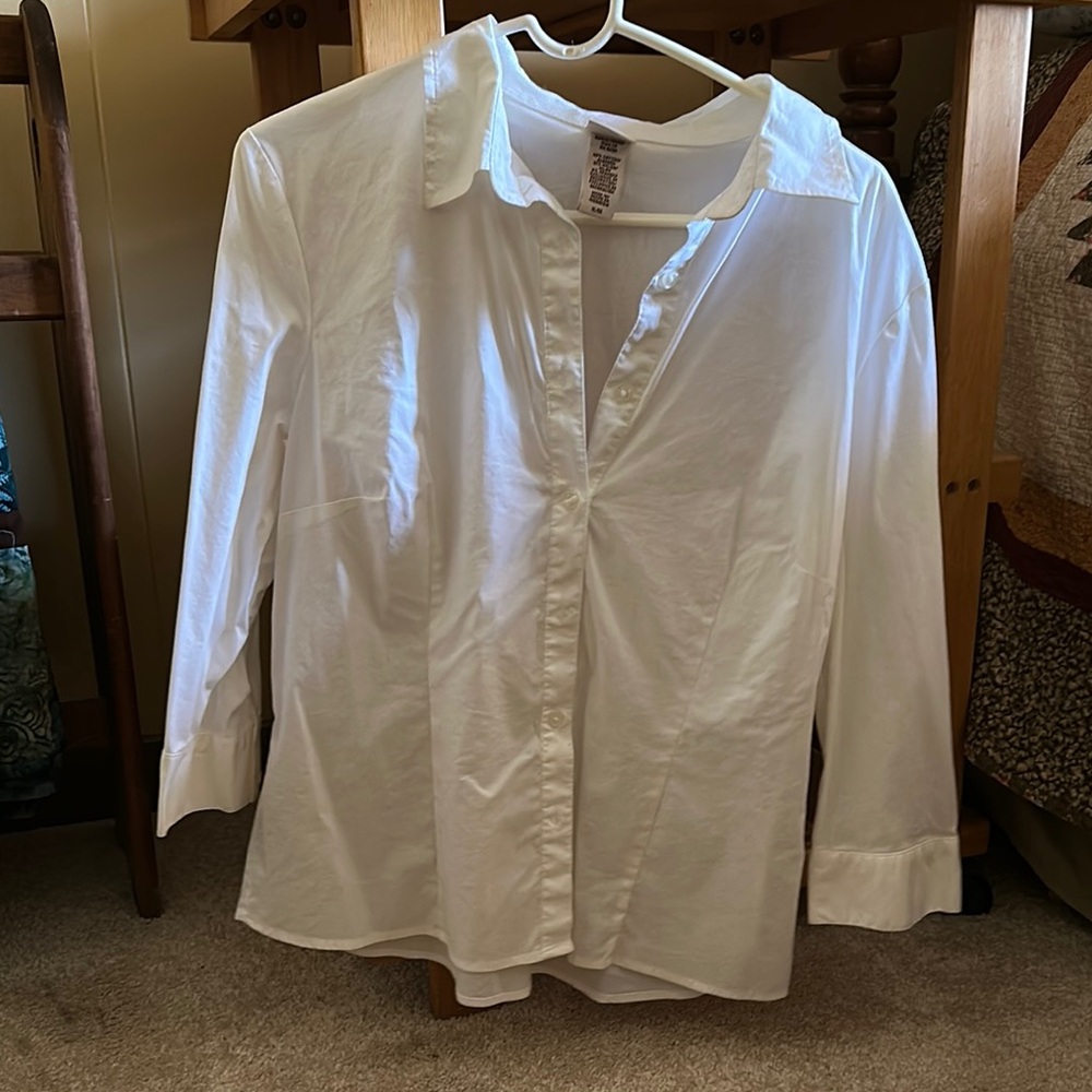 Covington Ivory 3/4 Sleeve Button-Up Shirt